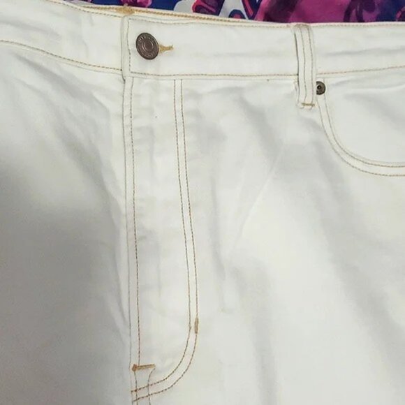 HOST PICK NWOT American Eagle Trendy Boho Chic Off White Wide Leg Cropped Jeans - Picture 6 of 15